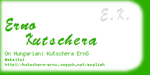 erno kutschera business card